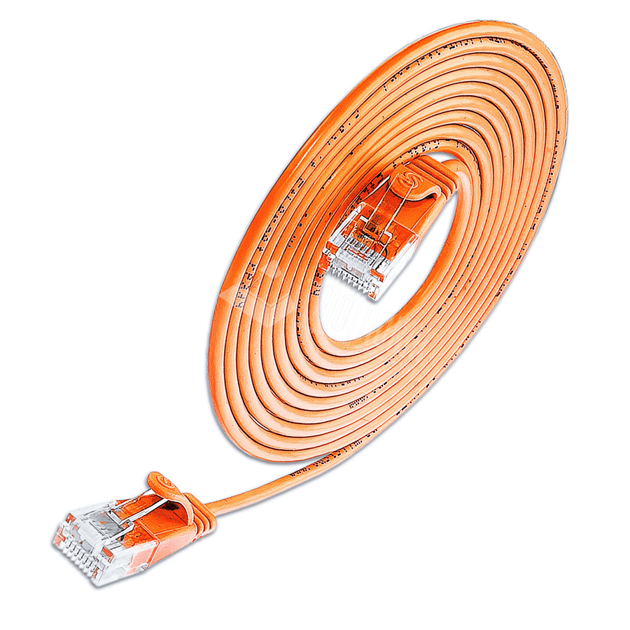 patchkabel CAT6 U/UTP 4p36 SLIM PVC oranje RJ45  2,0m 2,8mm