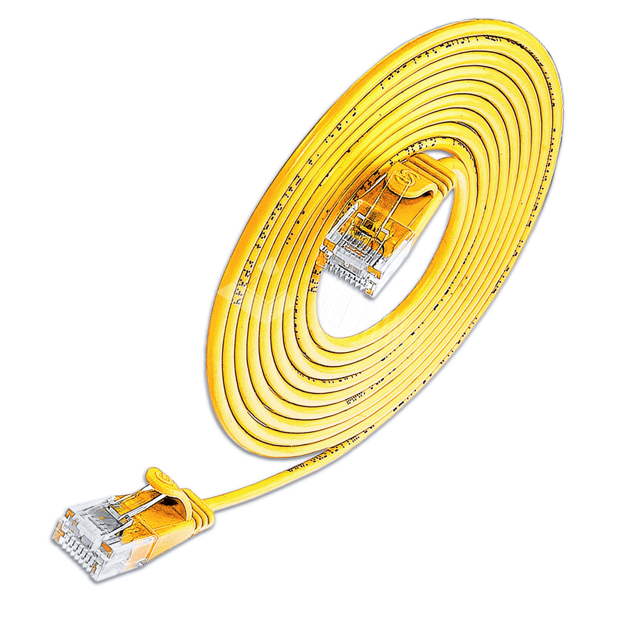 patchkabel CAT6 U/UTP 4p36 SLIM PVC geel RJ45  1,5m 2,8mm