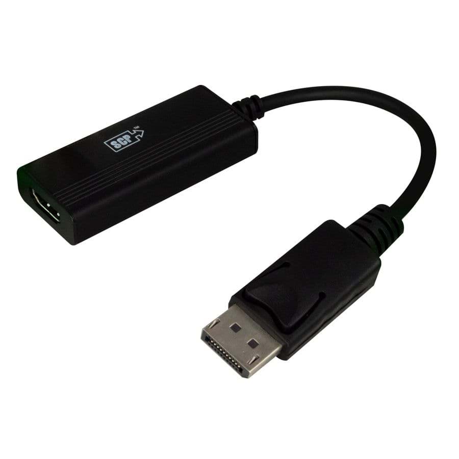 DisplayPort kabel to HDMI-A female 4K@60Hz zwart 15cm