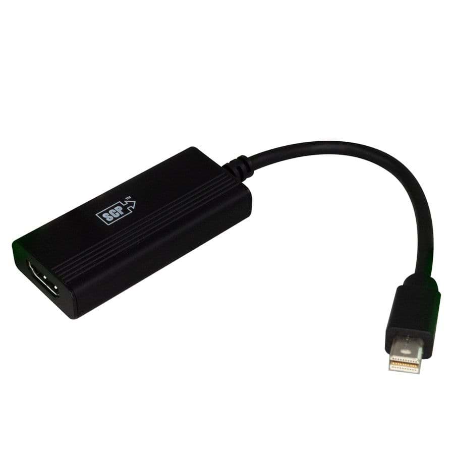 Mini DisplayPort kabel to HDMI-A female 4K@60Hz zwart 15cm