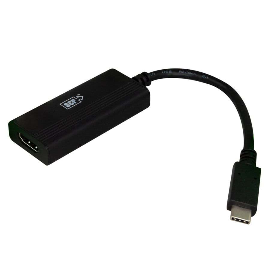 USB-C-male kabel to HDMI-A female 4K@60Hz zwart 15cm