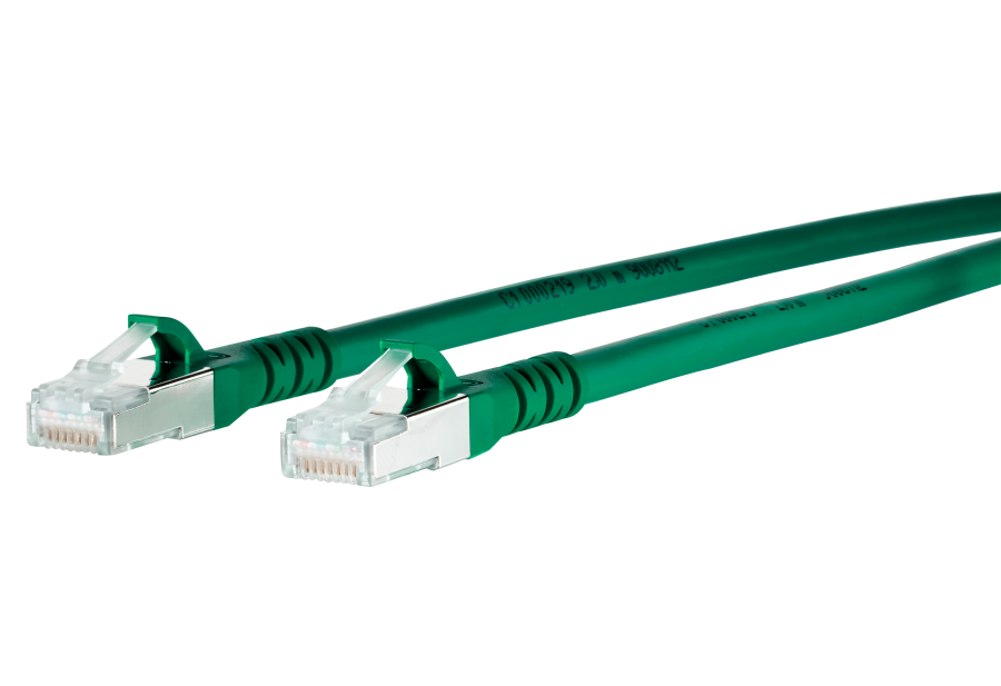 patchkabel CAT6A S/FTP 4P26 LSHF groen RJ45 snagless 20m Metz 10G