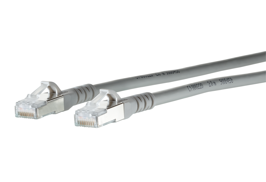 patchkabel CAT6A S/FTP 4P26 LSHF grijs RJ45 snagless  4,0m Metz 10G