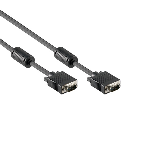 VGA kabel HD15-M > HD15-M zwart 20m met ferietkern