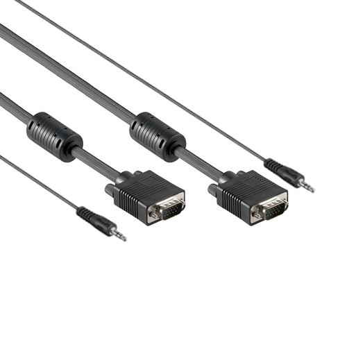VGA+audio kabel HD15-M+jack3,5> HD15-M+jack3,5  7m RF-blok in kap