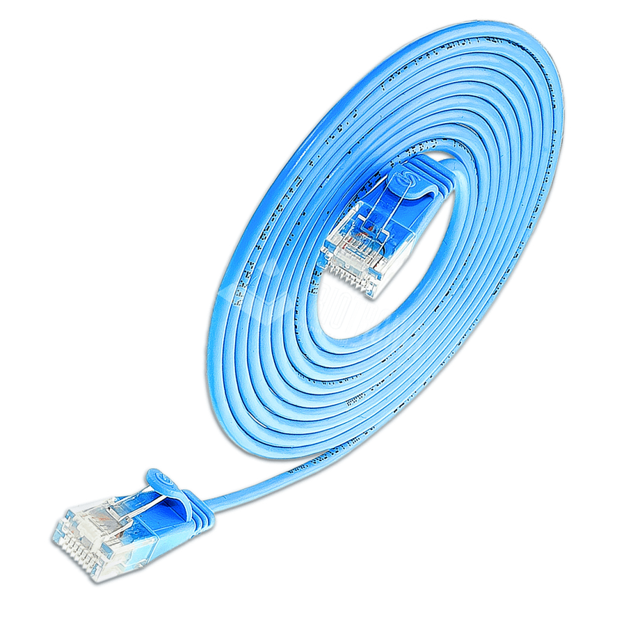 patchkabel CAT6 U/UTP 4p36 SLIM PVC blauw RJ45  3,0m 2,8mm