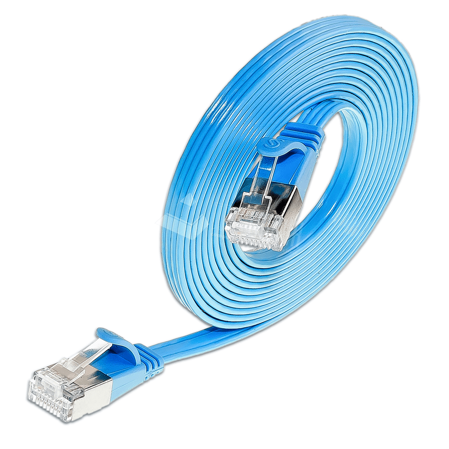 patchkabel CAT6 U/FTP 4p36 FLAT PVC blauw RJ45  1,0m