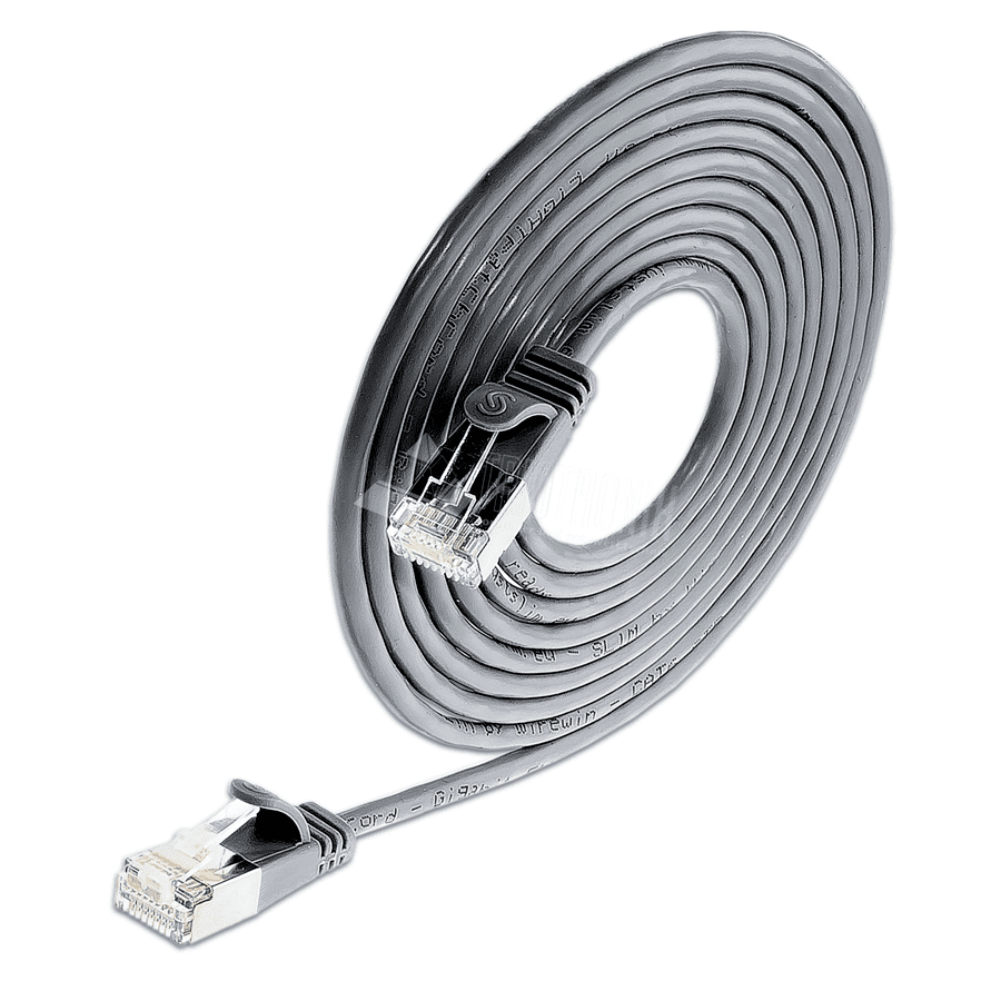 patchkabel CAT6 U/FTP 4p36 SLIM PVC zwart RJ45 10m 3,8mm