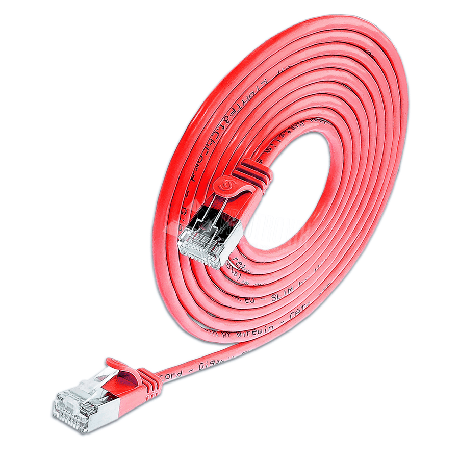 patchkabel CAT6 U/FTP 4p36 SLIM PVC rood RJ45  0,5m 3,8mm