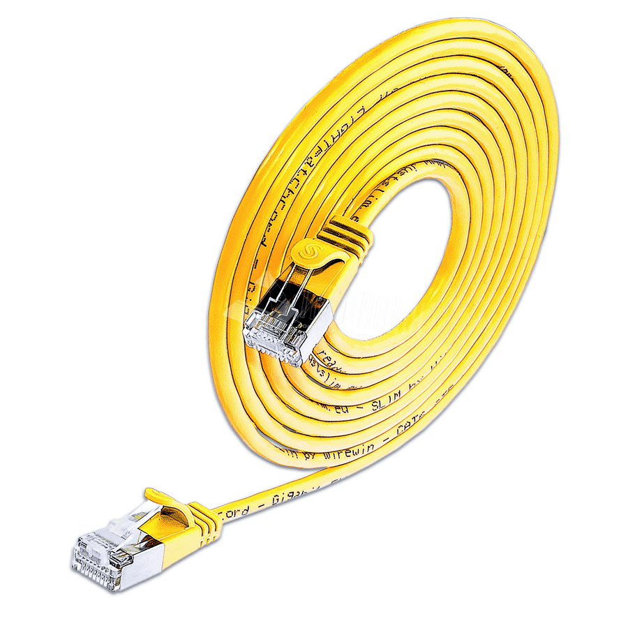 patchkabel CAT6 U/FTP 4p36 SLIM PVC geel RJ45  1,5m 3,8mm
