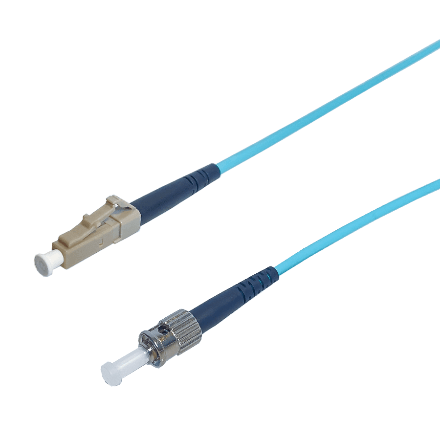 patchcord MultiMode Simplex LC-ST OM3 Armored 0.5m Aqua Enhanced