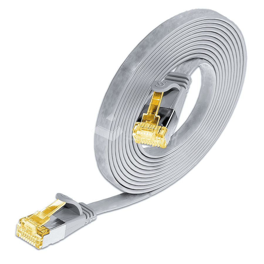 patchkabel CAT6A U/FTP 4p32 FLAT PVC grijs RJ45  1,5m 10G