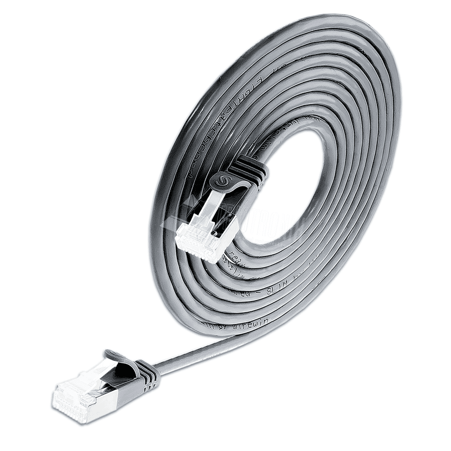 patchkabel CAT6A U/FTP 4p32 SLIM LSZH zwart RJ45  5,0m 10G 3.8mm