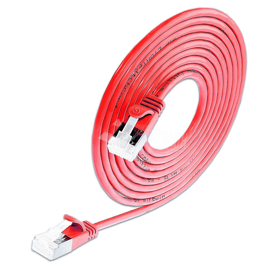 patchkabel CAT6A U/FTP 4p32 SLIM LSZH rood RJ45  5,0m 10G 3.8mm