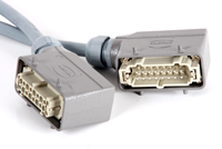 multikabel PVC grijs 1,5mm2 Harting E 16pin haaks P16W 20m