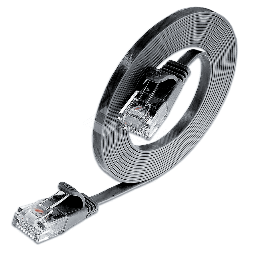 patchkabel CAT6 U/UTP 4p36 FLAT PVC zwart RJ45  3,0m