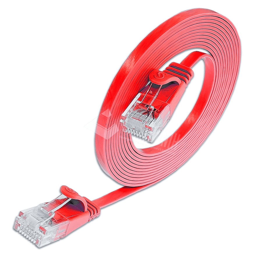patchkabel CAT6 U/UTP 4p36 FLAT PVC rood RJ45  5,0m