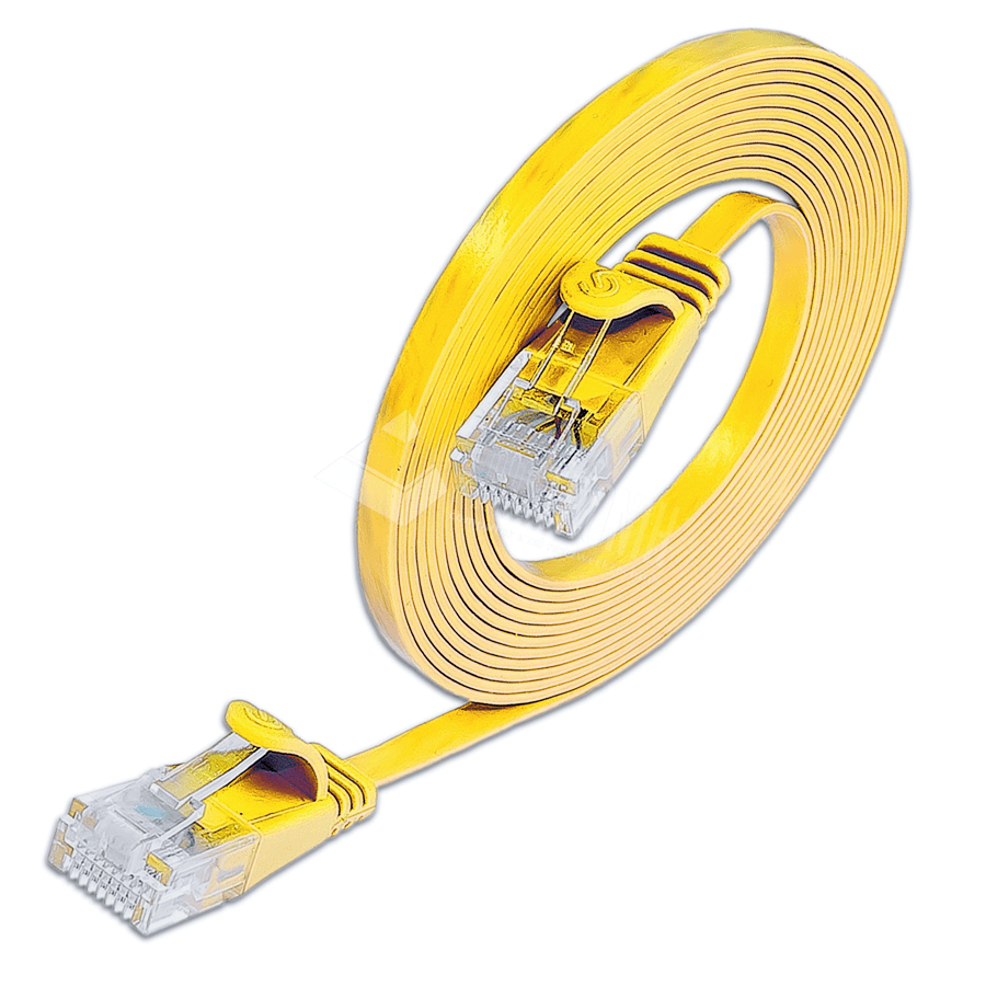 patchkabel CAT6 U/UTP 4p36 FLAT PVC geel RJ45  0,1m