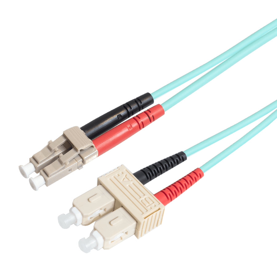 patchcord MultiMode Duplex LC-SC 10m OM3 Armored Aqua d3.3 Enhanced