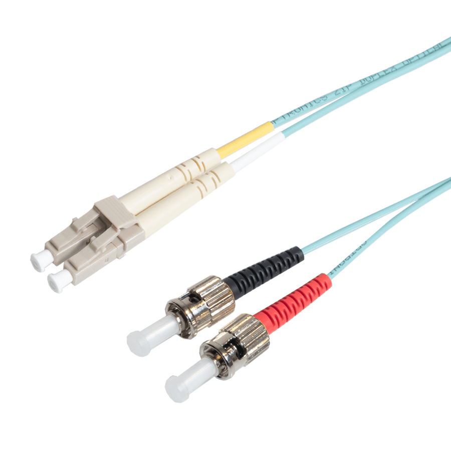 patchcord MultiMode Duplex LC-ST 10m OM3 Aqua d2mm Enhanced