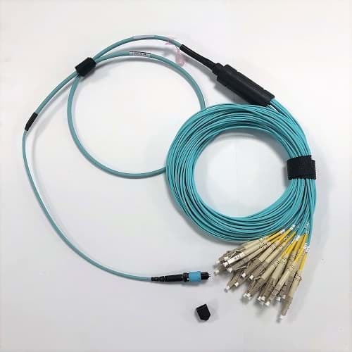 breakoutkabel MTP24 Elite male > 24xLC MultiMode OM3 fanout 2m