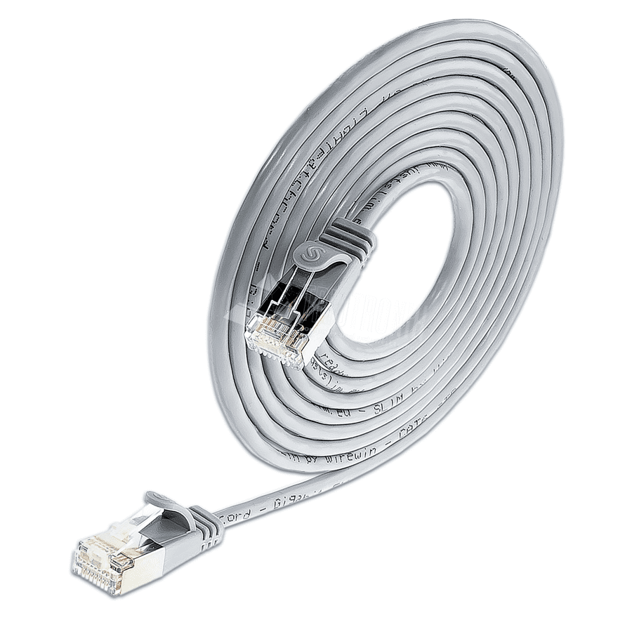 patchkabel CAT6 U/FTP 4p36 SLIM PVC grijs RJ45  0,15m 3,8mm