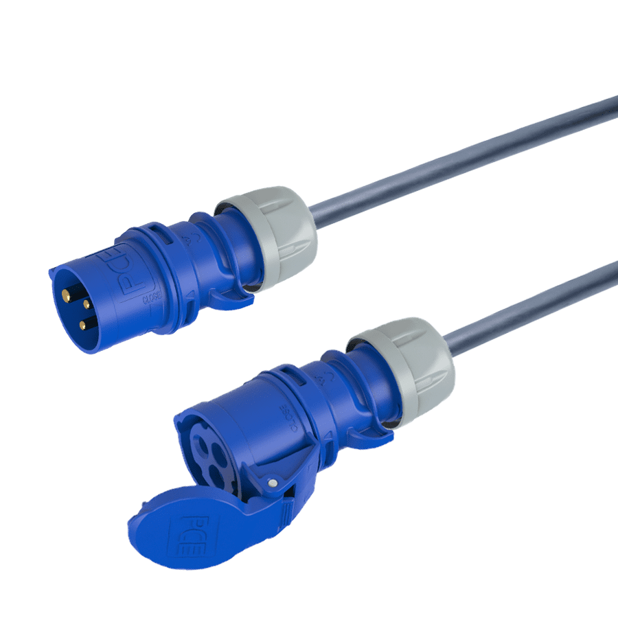 verlengkabel H07RNF 2,5mm2 CEE 3 pin 16A 230V blauw PCE  9,0m