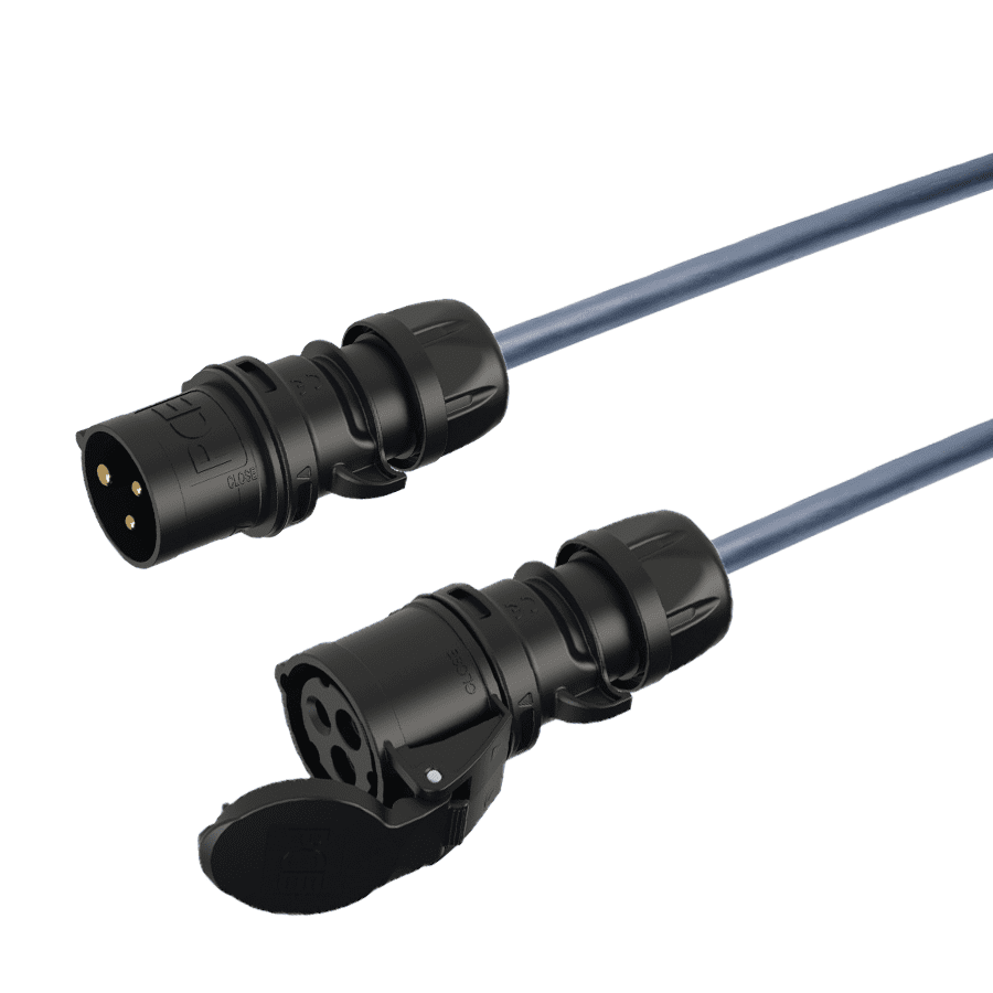 verlengkabel H07RNF 2,5mm2 CEE 3 pin 16A 230V zwart(bl) PCE  6,0m