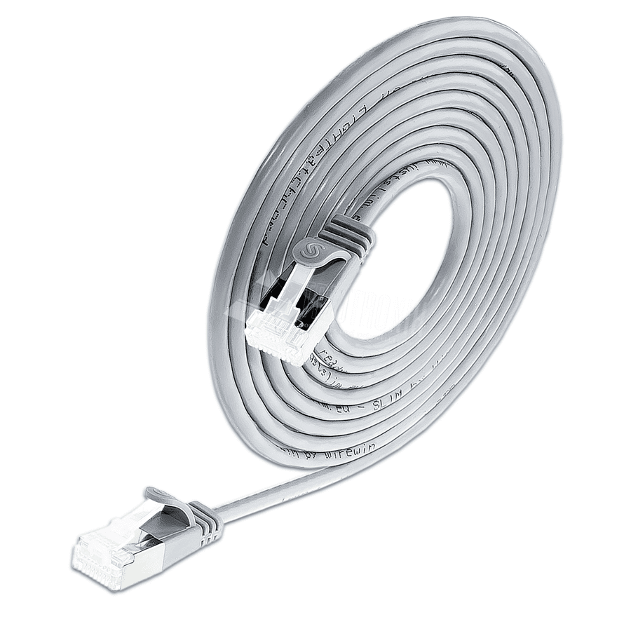 patchkabel CAT6A U/FTP 4p32 SLIM LSZH grijs RJ45  5,0m 10G 3.8mm