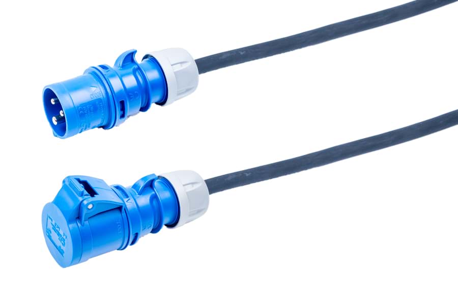 verlengkabel H07RNF 1,5mm2 CEE 3 pin 16A 230V blauw PCE 10m