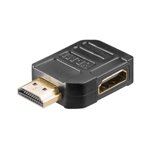HDMI adapter male - female haaks-links zwart