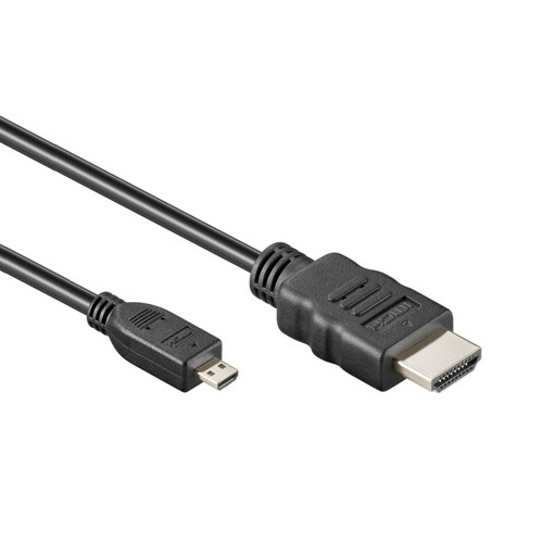 HDMI kabel A naar HDMI-D micro zwart 2,0m