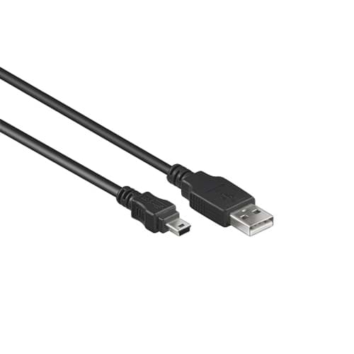 USB 2.0 kabel USB-A-male > USB-mini-B-male zwart 0,5m