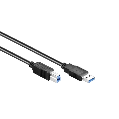 USB 3.0 kabel USB-A-male > USB-B-male zwart 1,0m