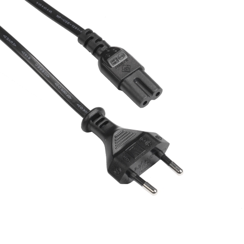 aansluitkabel PVC 2x0,75mm2 zwart Schuko 2p > C7 (8) 1,8m