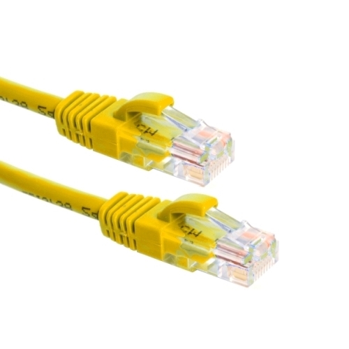 patchkabel CAT5E U/UTP 4P24 PVC snagless geel RJ45  1.5m