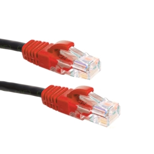patchkabel cross-over CAT5E U/UTP 4P24 PVC zwart RJ45 rood  2.0m