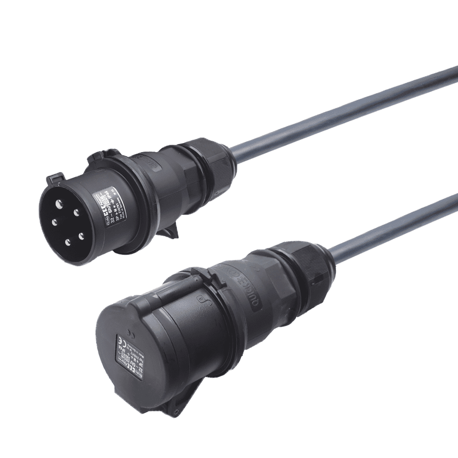 verlengkabel H07RNF 2,5mm2 CEE 5 pin 16A 400V zwart(rd) Bals  5,0m