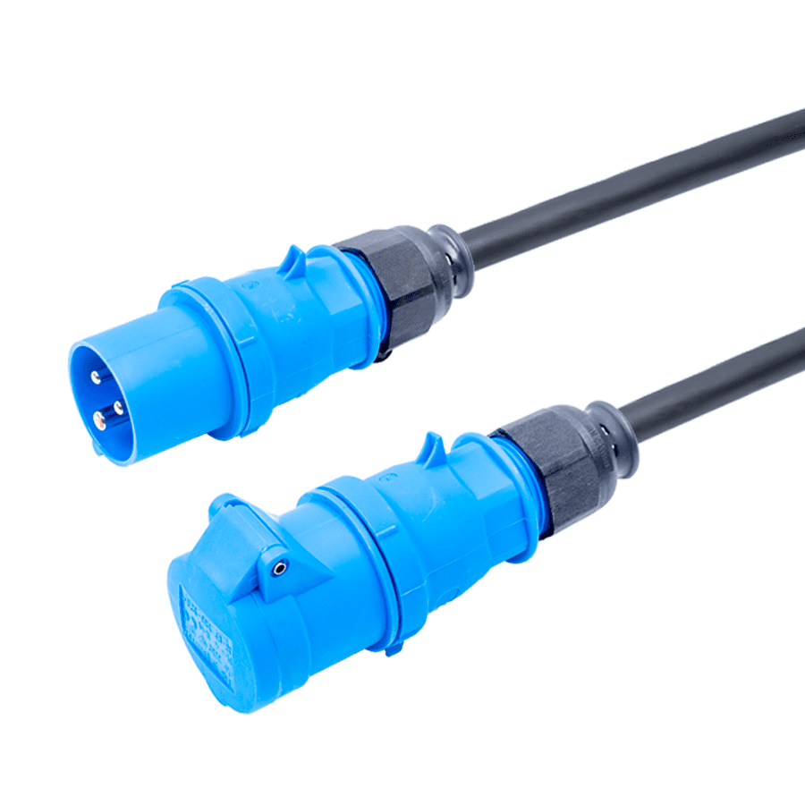 verlengkabel H07RNF 6mm2 CEE 3 pin 32A 230V blauw Bals  5,0m