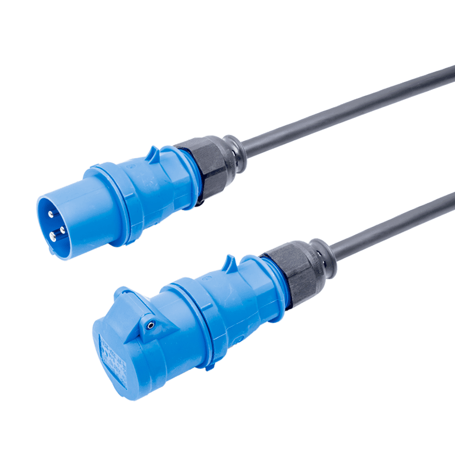 verlengkabel H07RNF 2,5mm2 CEE 3 pin 16A 230V blauw Bals 25m