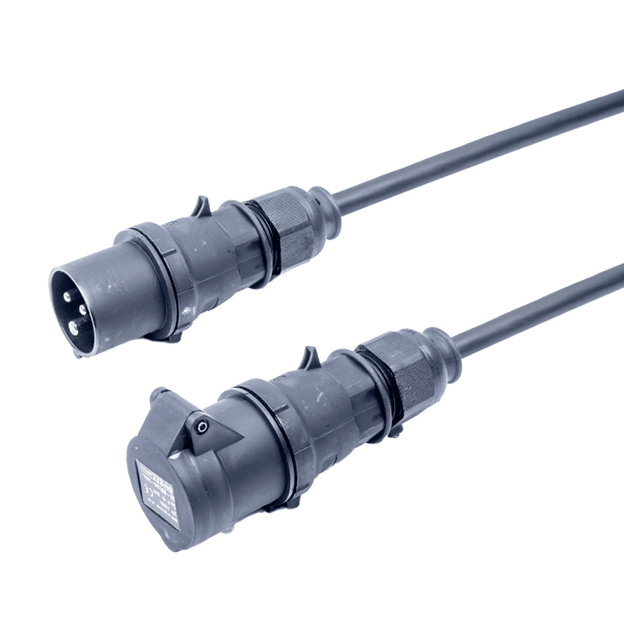 verlengkabel H07RNF 2,5mm2 CEE 3 pin 16A 230V zwart(bl) Bals  2,5m