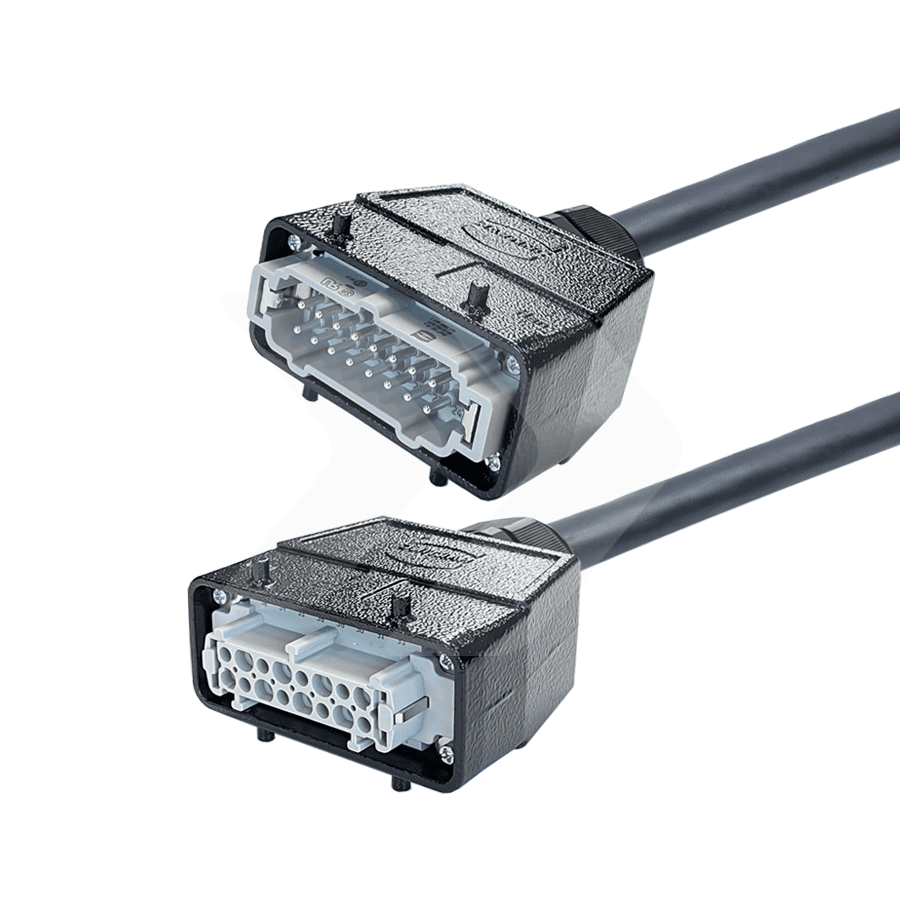 multikabel Theater VV-F zwart 2,5mm2 Harting E 16pin recht 50m