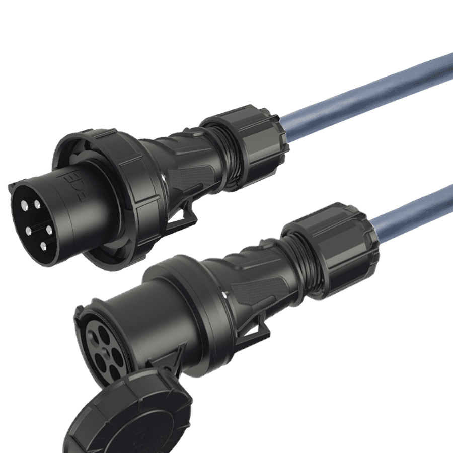 verlengkabel H07RNF 35mm2 CEE 5 pin 125A 400V zwart(rd) PCE  5,0m