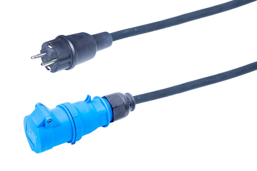 verloopkabel H07RNF 2,5mm2 AVA 442 > CEE 3 pin 16A blauw Bals  0,5m