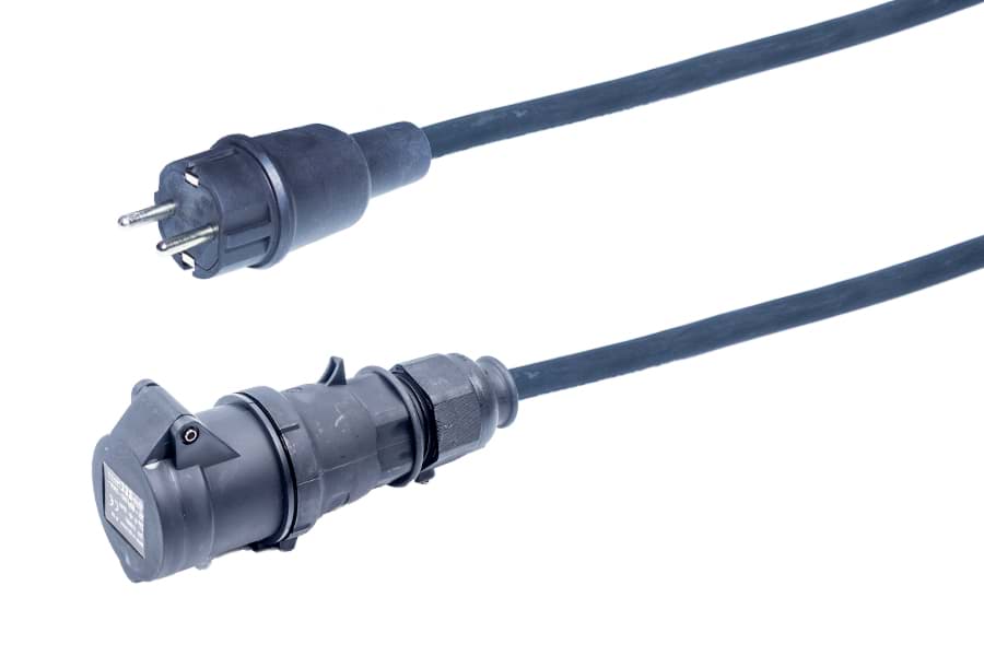 verloopkabel H07RNF 2,5mm2 AVA 442 > CEE 3 pin 16A zwart Bals  0,5m