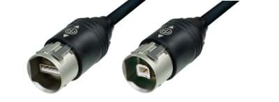 USB 2,0 kabel Neutrik USB-A-male > USB-B-male  1,0m IP65