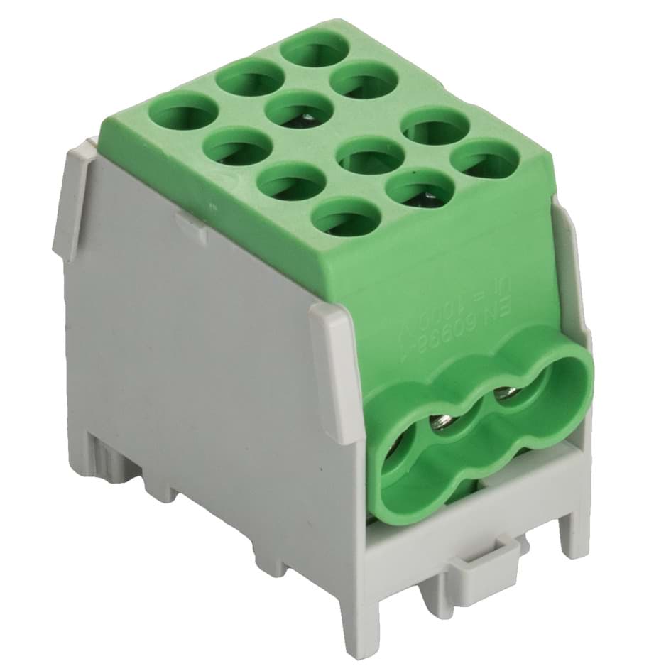 Verdeelblok 1F 2x16+4x10mm2 groen