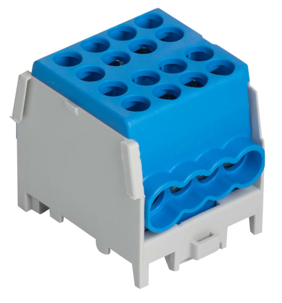 Verdeelblok 1F 2x16+6x10mm2 blauw
