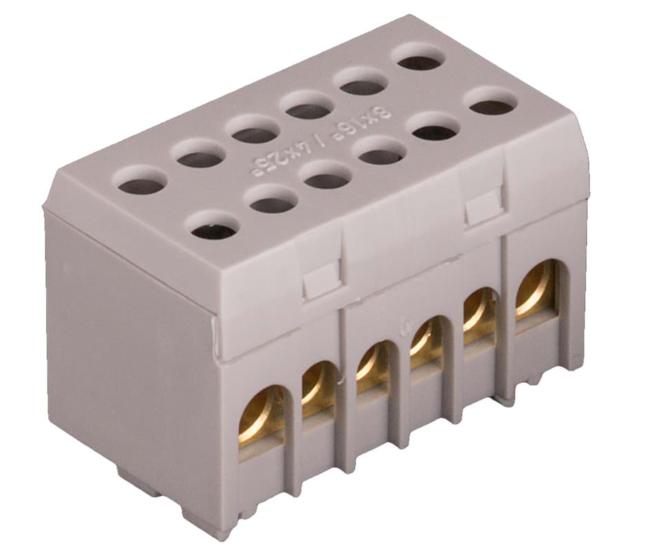 Verdeelklem 1F 4x16+8x10mm2 grijs