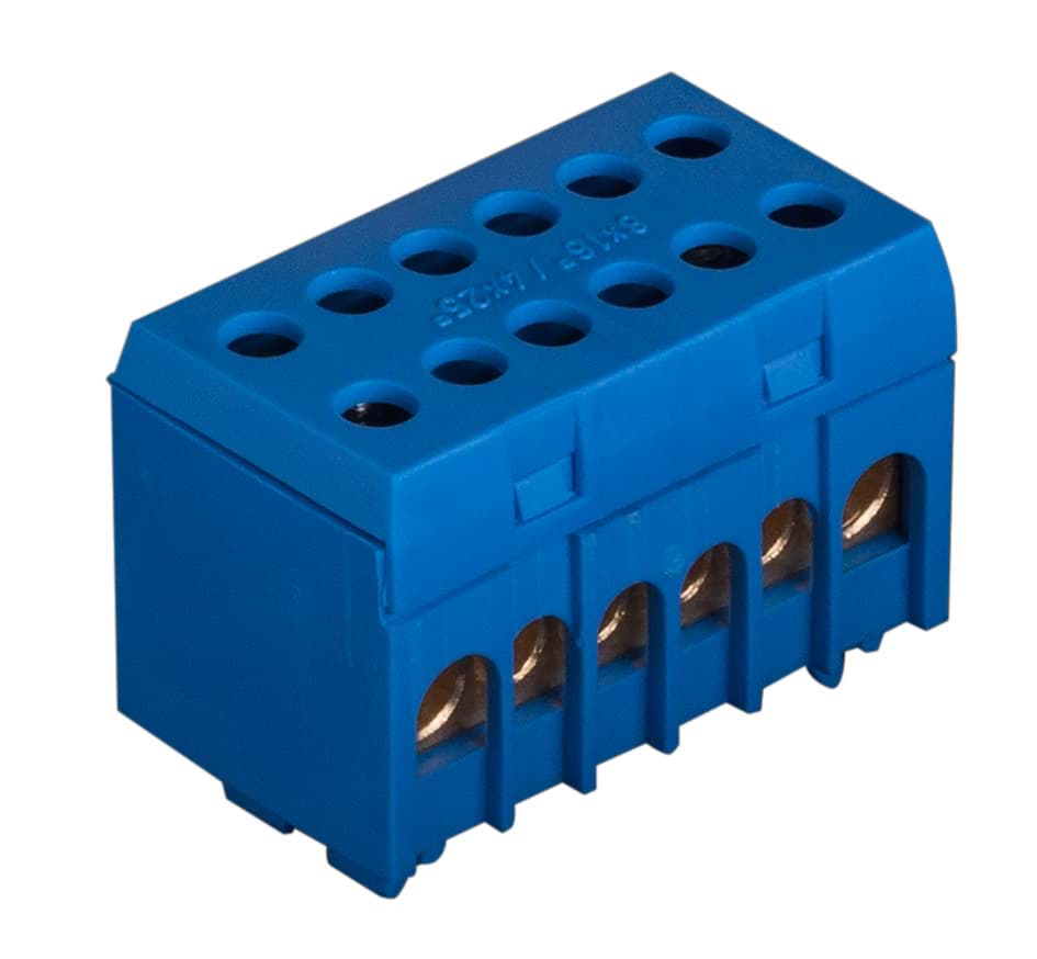 Verdeelklem 1F 4x16+8x10mm2 blauw